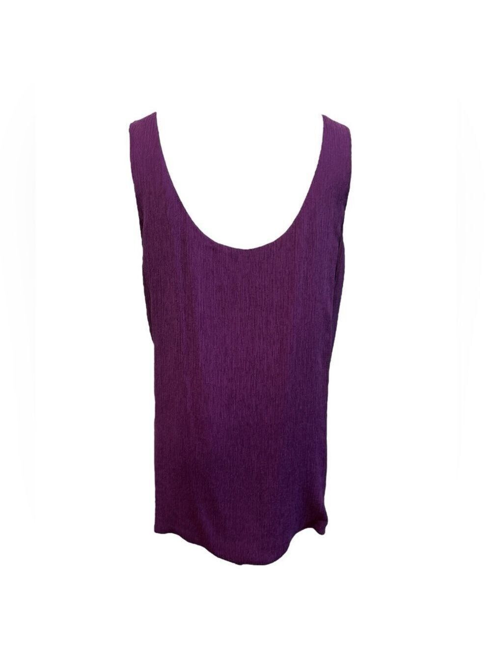 80s 2PC DANA BUCHMAN SILK PURPLE LUXURY GAUZE SHELL & OVERSIZED BLOUSE SZ 14 - Picture 8 of 9